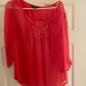 Express sheer pink shirt